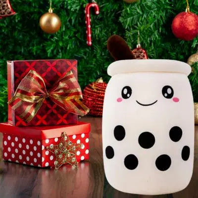 Peluche bubble tea lait frappé merveilleux présent avec paquets-cadeaux de Noël