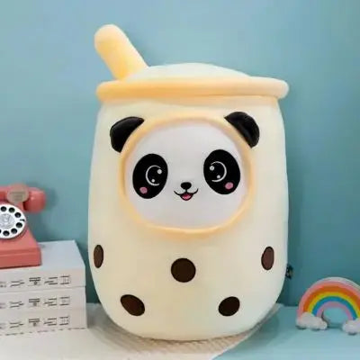 peluche bubble tea panda jaune chic et chatoyant
