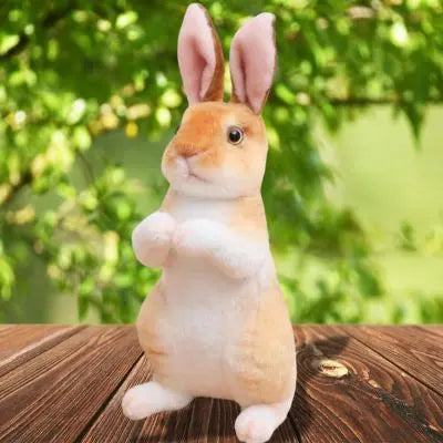 peluche lapin réaliste bunny buddies debout au jardin