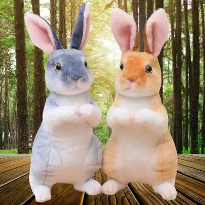 peluche lapin réaliste bunny buddies roux debout avec le roux