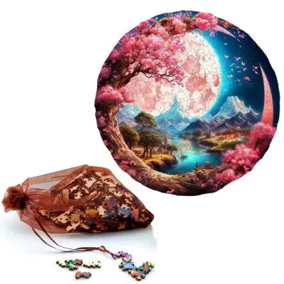Puzzle 3D puzzle en bois au salon un vrai paysage avec emballage cadeau