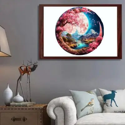 Puzzle 3D fleurs roses en œuvre d'art au mur de la chambre puzzle en bois