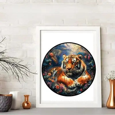 Puzzle le roi lion majestueux assis dans un tableau du salon