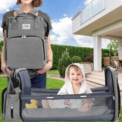 sac a langer sac a dos de couleur grise