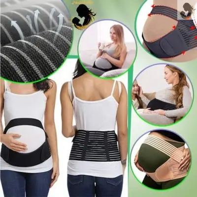 Ceinture abdominale de grossesse noire très confortable et extensible