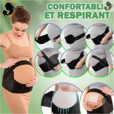 Ceinture abdominale de grossesse noire très confortable et extensible mode d'emploi