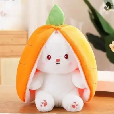 Doudou lapin-peluche kawaii carotte, peluche lapin chatoyant