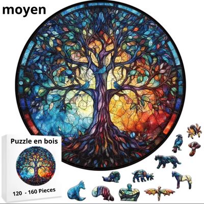 Puzzle en bois arbre de vie petit format idéal pour adultes et enfants