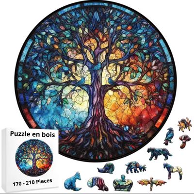 Puzzle en bois arbre de vie petit format idéal pour des adultes