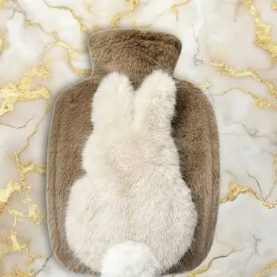 Bouillotte peluche un doudou lapin soyeux-et-délicat-brun