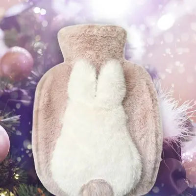 Bouillotte peluche le doudou lapin-soyeux-et-délicat-rose et blanc pour enfants