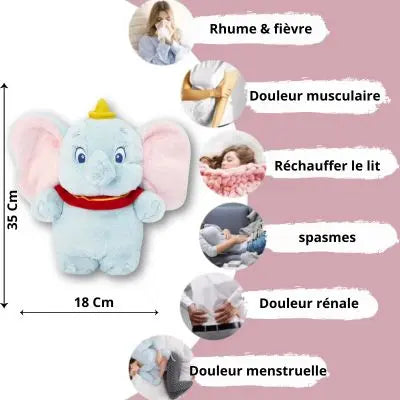 Bouillotte peluche éléphant peluche Stitch peluche Disney debout