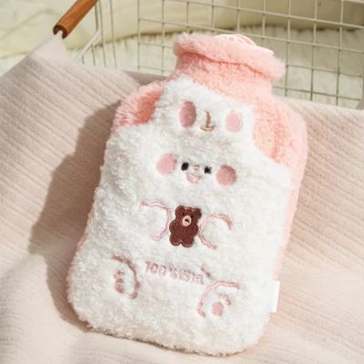 Bouillotte peluche lapin kawaii très doux et chaleureux pour la famille