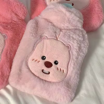 bouillotte peluche ours en peluche rose reconfortant et souriant pour enfants