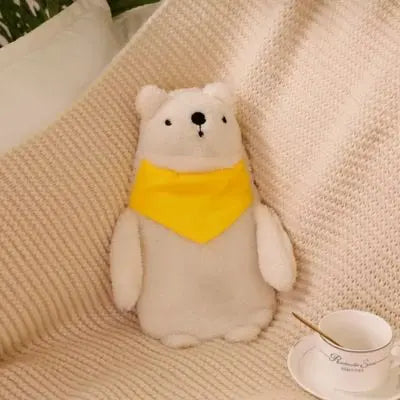 Bouillotte peluche ours polaire peluche kawaii mignon et chaleureux