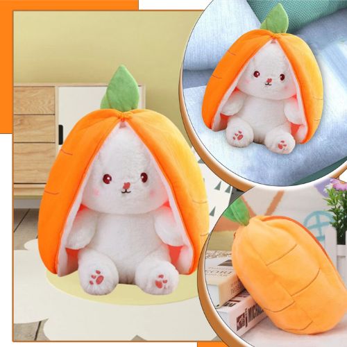 Doudou lapin peluche kawaii carotte câline et mignonne tout doux