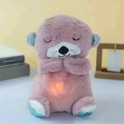 Doudou loutre rose une véritable peluche loutre qui respire
