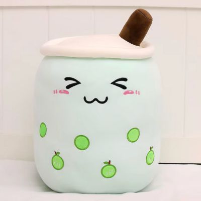 Peluche bubble tea-peluche kawaii dormant au jus de pommes grincheux