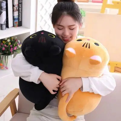 Peluche chat douillet-peluche kawaii design soyeux avec femme peluche stitch, coussin canapé