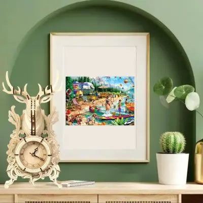 Puzzle 3D l'horloge cerf vintage le vrai casse-tete adulte pour Noël