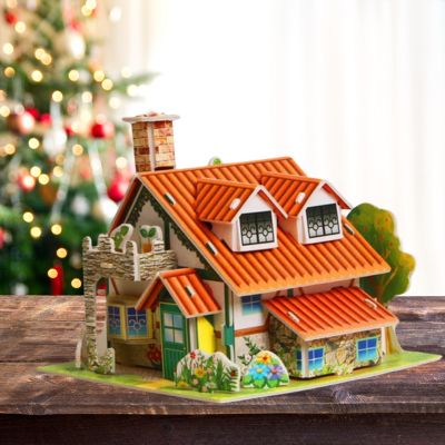 Puzzle 3D la villa, chef-d'œuvre ludique éducatif pour Noël des petits