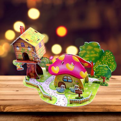 Puzzle 3D maison belle alternative de jeu entre filles dans le confort de chez vous à Noël