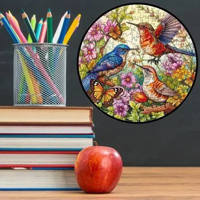 Puzzle 3D les oiseaux du paradis colorés oeuvre d'art au mur