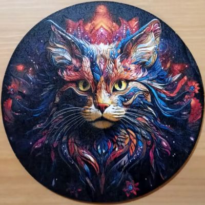 Puzzle adulte le chat sauvage le bon puzzle en bois aux couleurs vibrantes