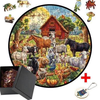 Puzzle bois les animaux de la ferme jeux enchanté