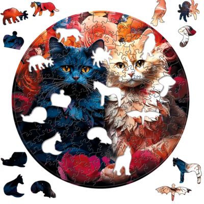 Puzzle bois les chats siamois le jeu ludique et attrayant pour adultes