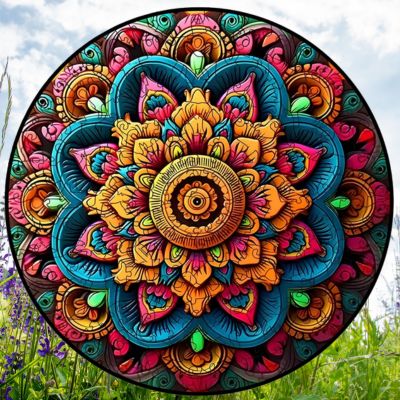 Puzzle mandala fleuri exquis aux couleurs magiques et symétrique